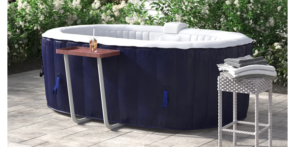 Aleko 2 Person Inflatable Hot Tub placed outside in garden