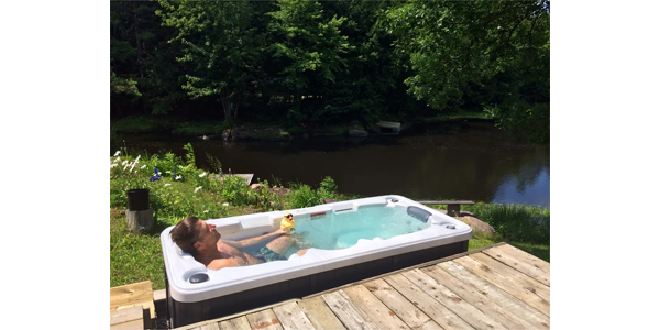 Yukon 2 person hot tub outside view